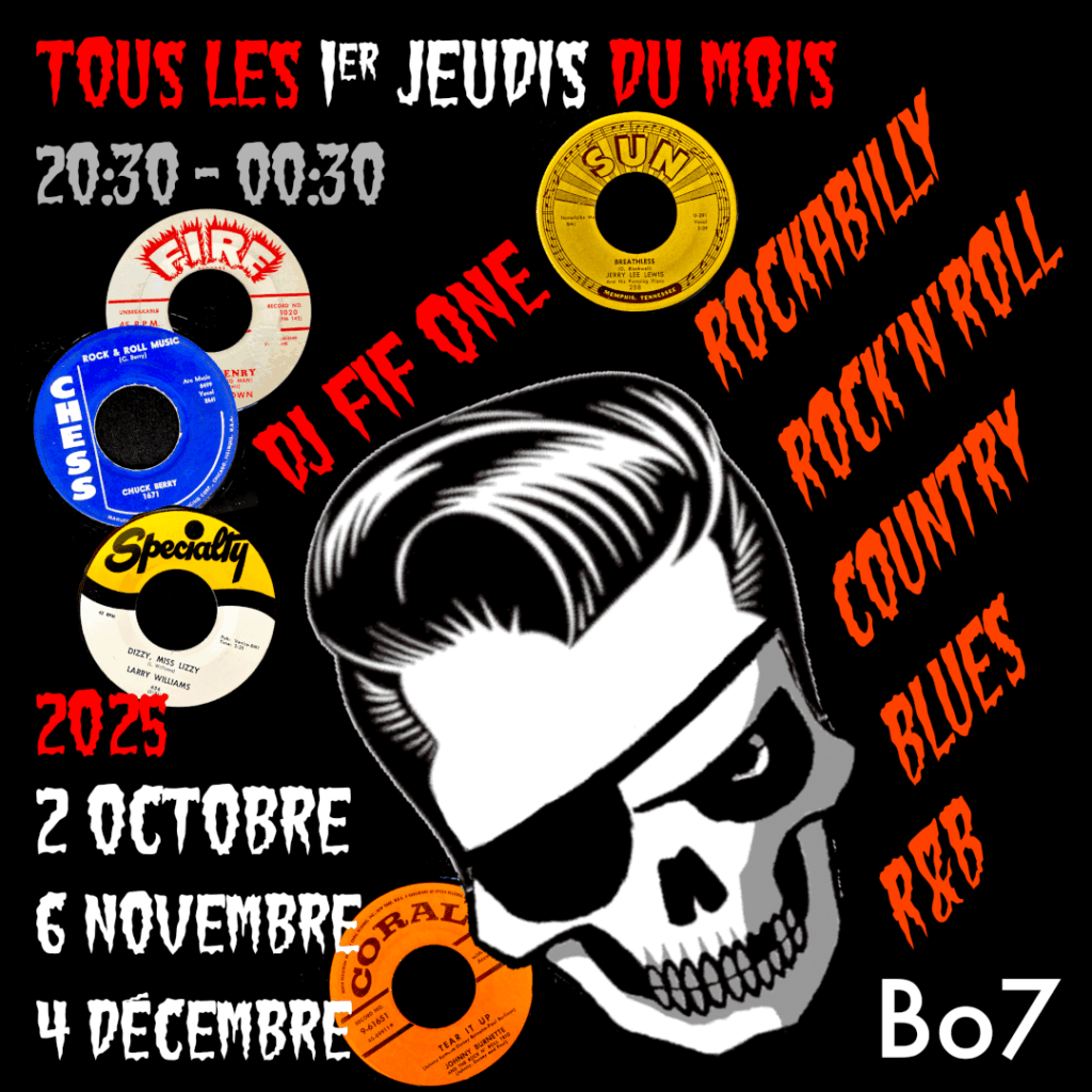 Tous les 1er jeudis du mois
Rockabilly - Rock'n'Roll - Country - Blues - R&B
Bossette - Lausanne
Dj Fif One