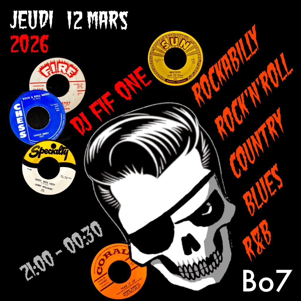 Je 12 mars 2026
Dj FIF ONE
(Country / Rockabilly / R&B / Rock'n'Roll)
21:00-00:30
BOSSETTE
Place du Nord 4
1005 Lausanne